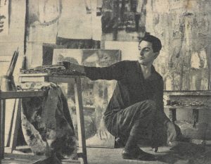 Arturo Carmassi al lavoro nel suo studio di Torre di Fucecchio